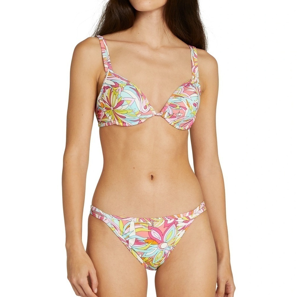 New Kate Spade Underwire Bikini Top and Bottom 2 Piece Swim Anemone Floral L